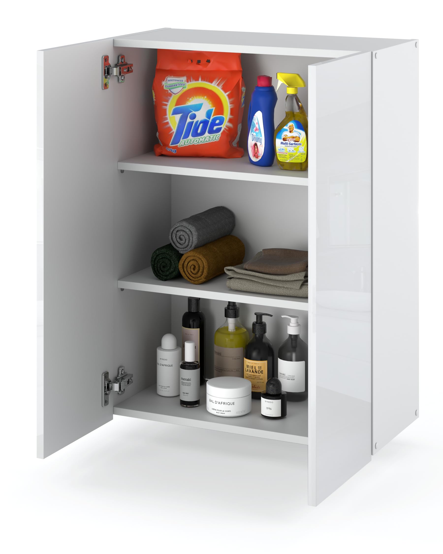 MRBLS_HOME MRBLS - Armoire De Salle De Bain (blanc Mat - Blanc