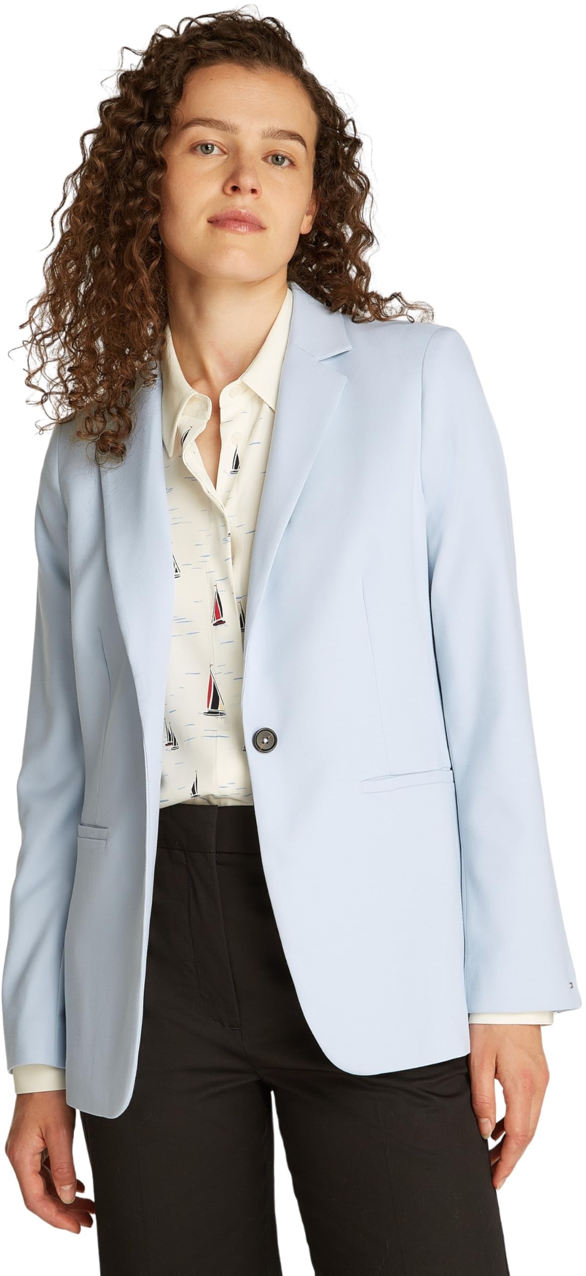 Tommy Hilfiger Women’s Core Regular Fit Blazer, Blue (Breezy Blue), 12