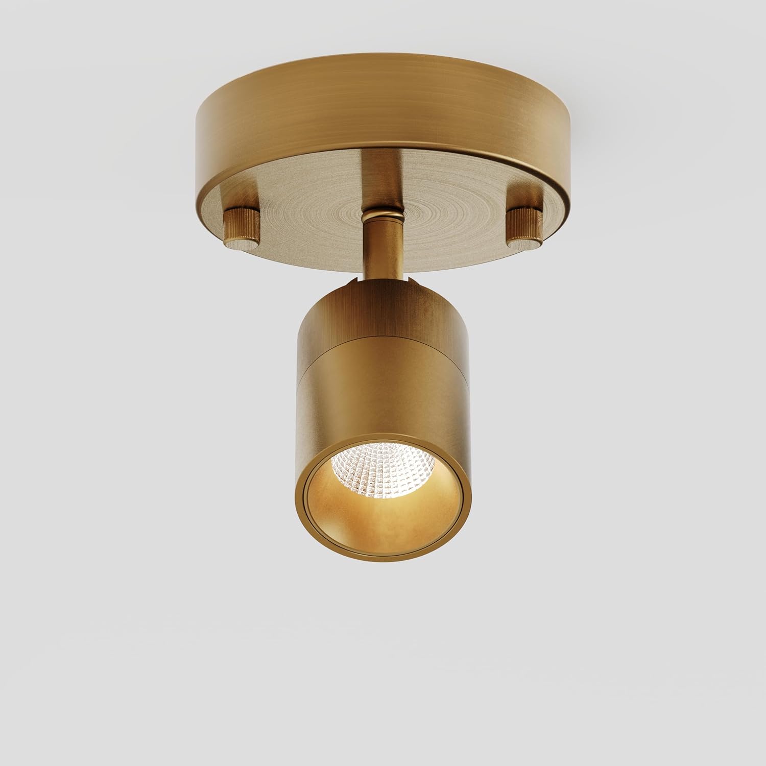 Shura Antique Brass Spot Light with Adjustable Head, Integrated LED Bulb, Flush Mount Wall Sconce, 3000k, 1370 Lumens