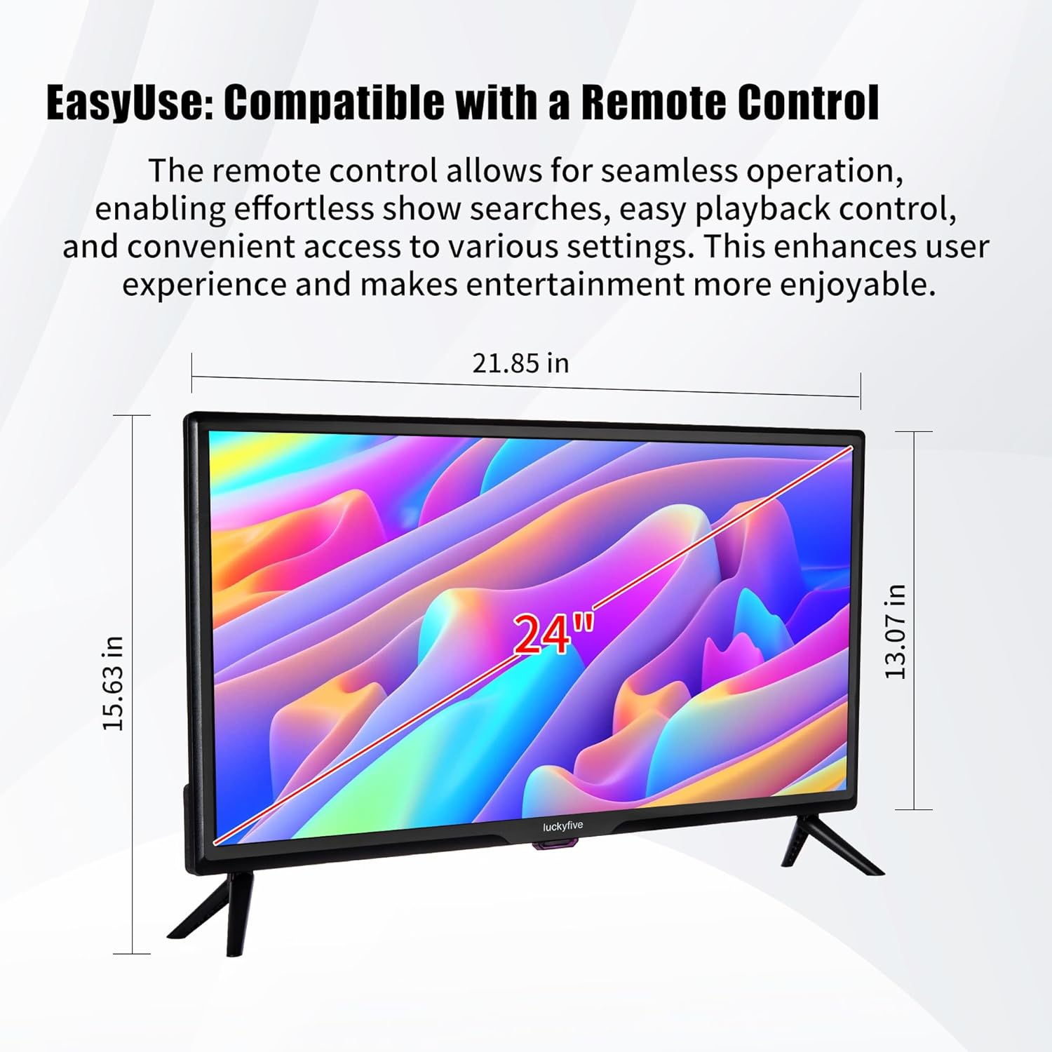 luckyfive 24 Inch Smart Android TV | 1080p Full HD Flat Screen | Built-in Wi-Fi & Bluetooth | Stream Netflix, Disney+, YouTube | Digital TV Tuner & App Support
