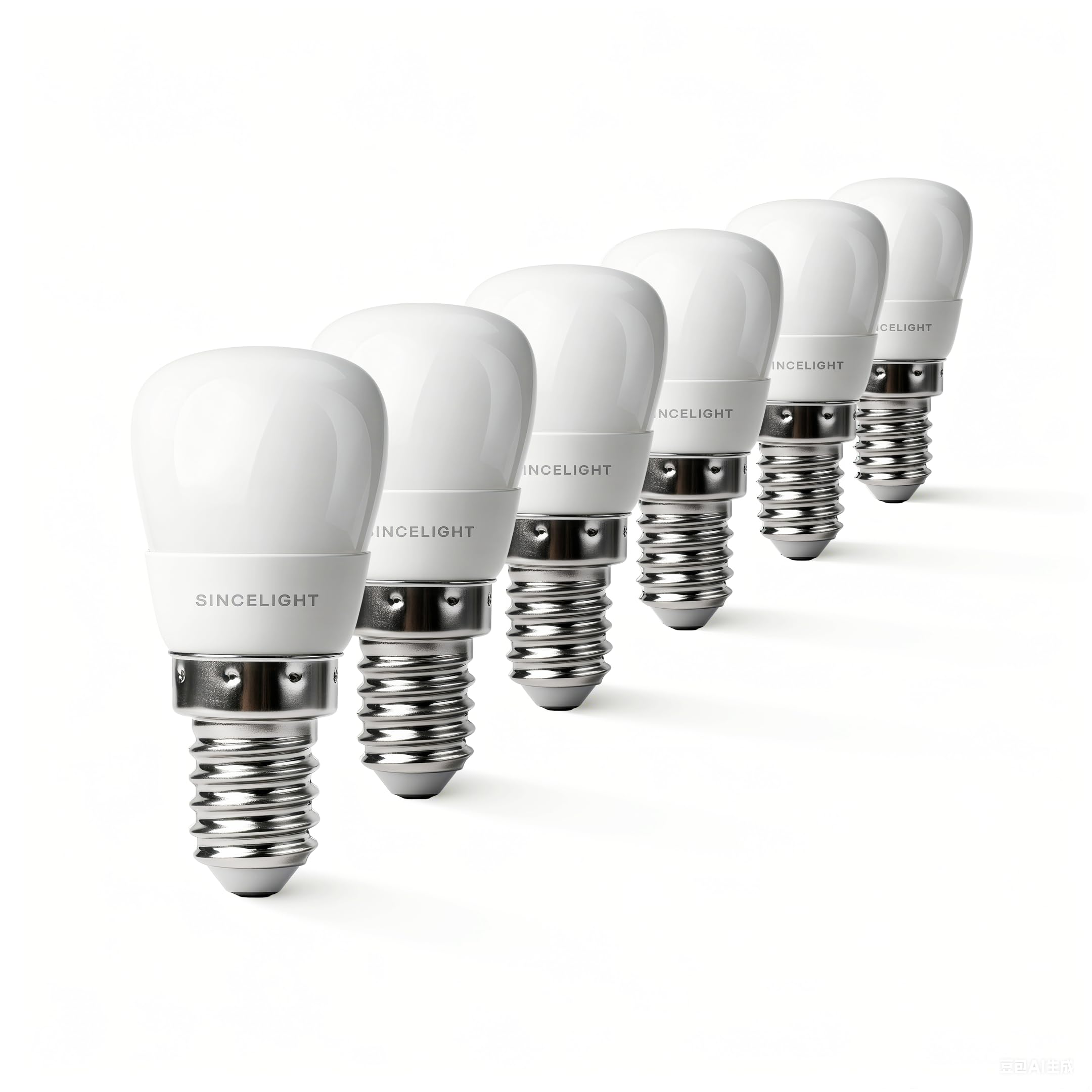 SINCELIGHT E14 2W LED Pygmy Light Bulb T25(Ø25mm), Fridge Bulb for Refrigerator & Cooker Hood, Warm White 2700K, 180 Lumens, SES Small Edison Screw, Pack of 6