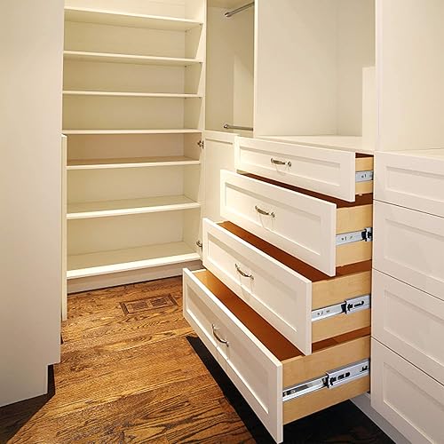 Miniatura 6 de Knobonly - Corredera extensible de soporte lateral completo para abrir 3 cajones plegables, suave, cierre automático