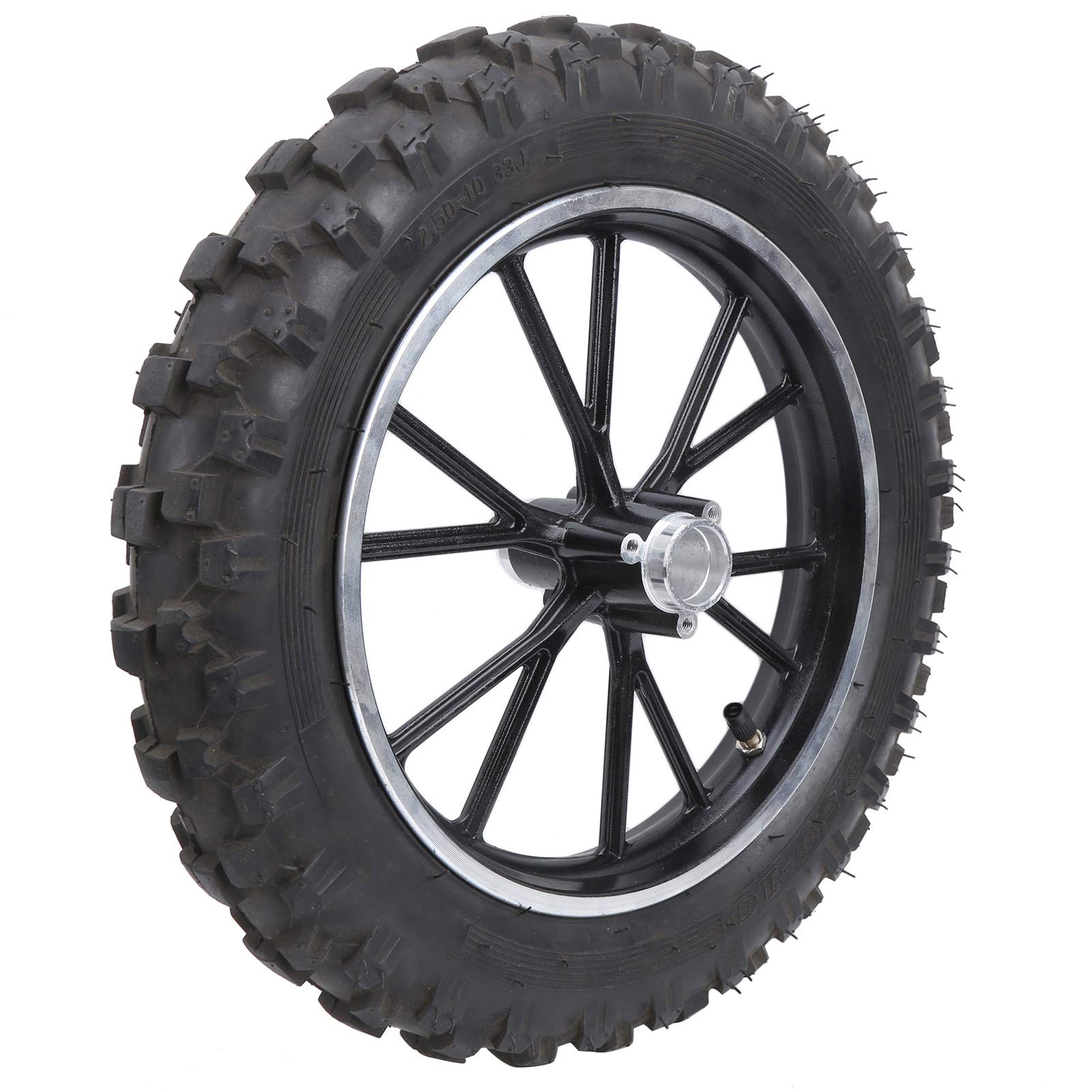 Pneumatico Antiscivolo da 2,50-10 Pollici, Cerchio in Lega di Acciaio di Alta qualità, Installazione Semplice, Adatto per PIT PRO Trail Dirt Bike Thumpstar RIM 12MM/0,5 Pollici