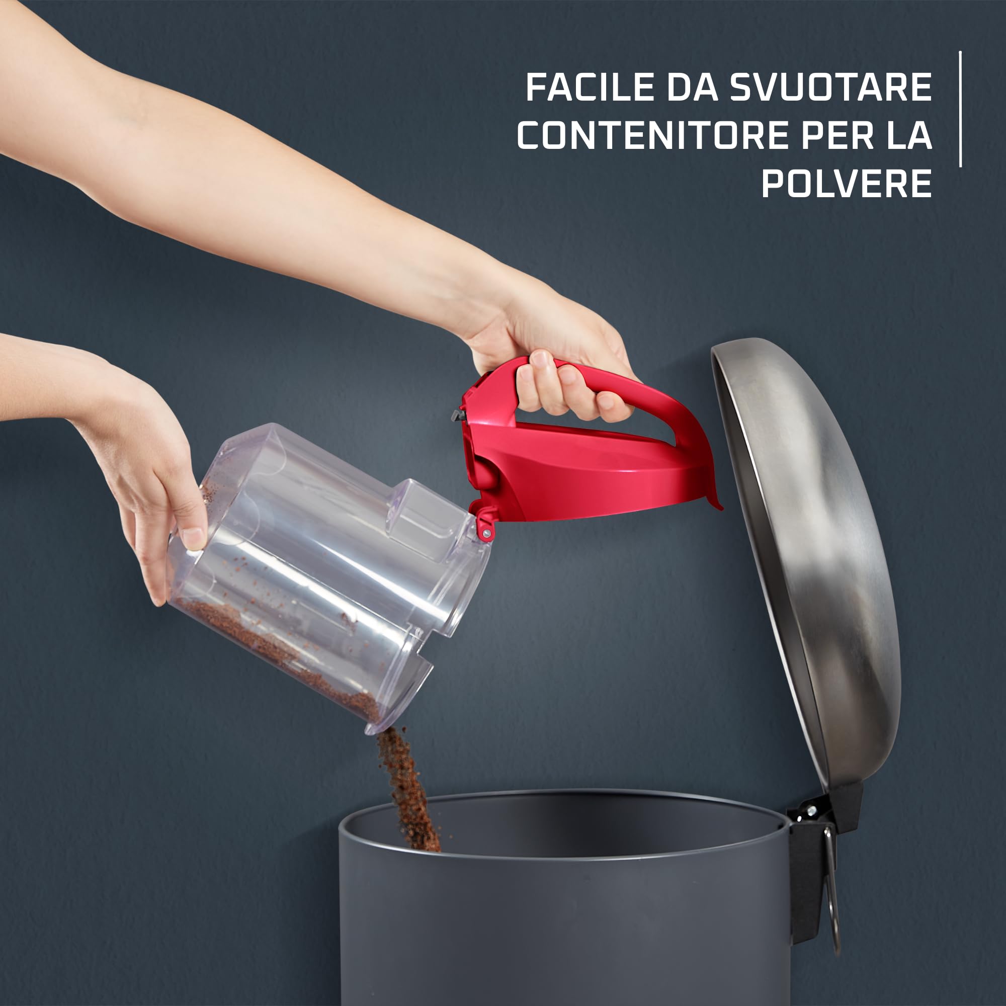 Rowenta RO2913 Swift Power Cyclonic Aspirapolvere a Traino Senza Sacco, 1.2 L, 750 W, 77 dB(A), Tecnologia Ciclonica, Compatto e Silenzioso, Filtro Alta Efficienza