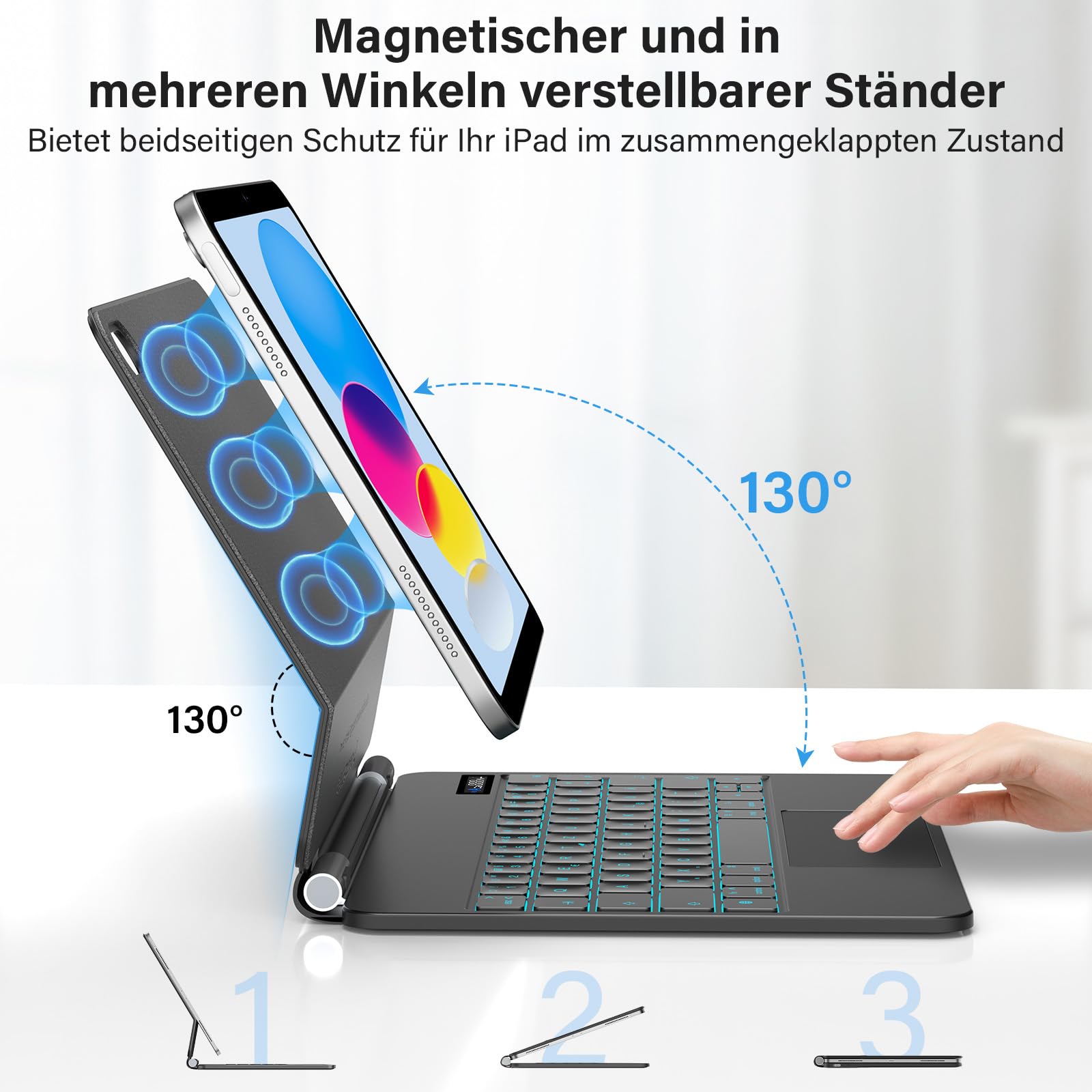 KBCASE Tastatur Hülle für iPad A16 11.Generation 2025/10.Generation 2022