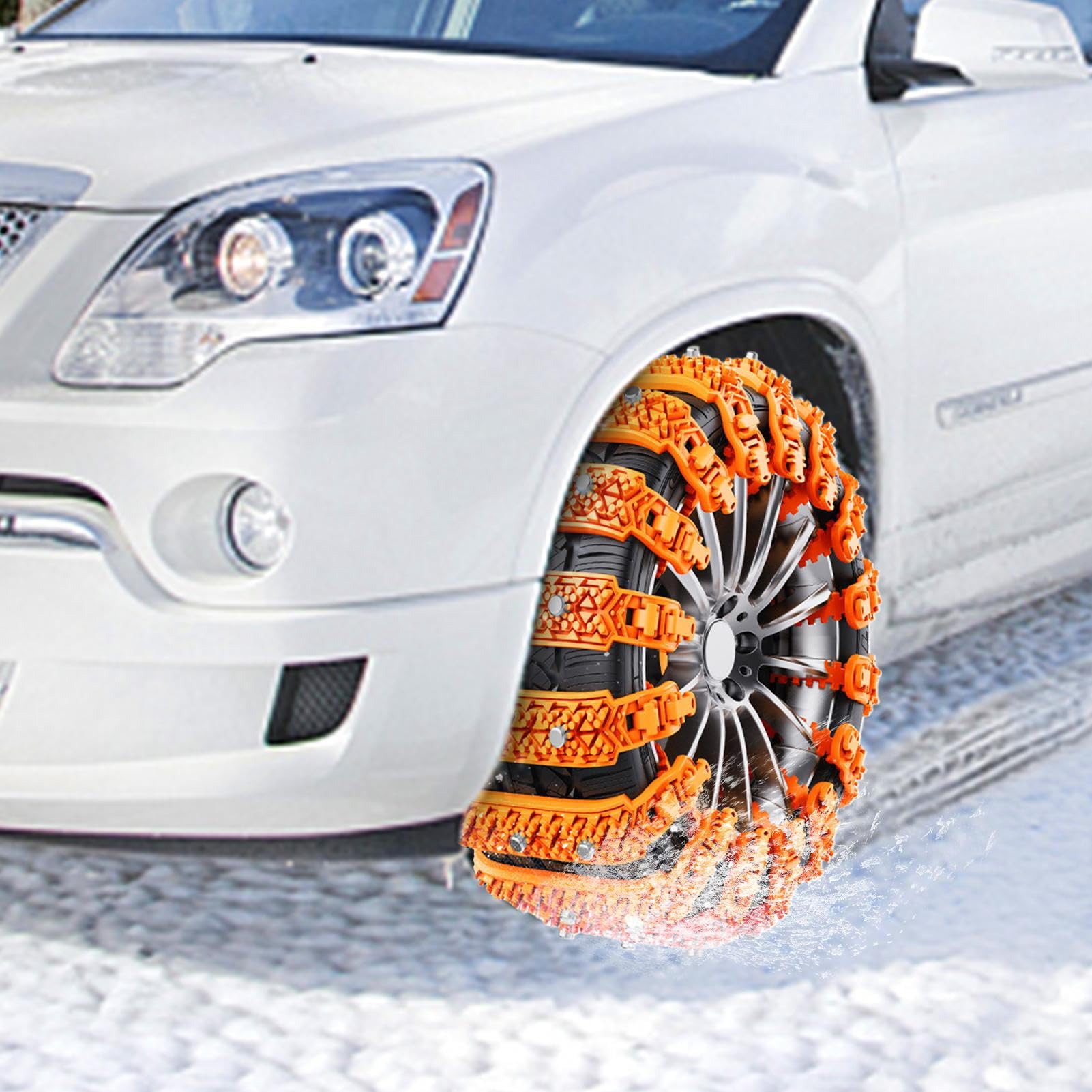 Chaînes Neige 10 Pièces pour Pneus - Chaînes Hiver Voiture Réutilisables, Portables, Universelles avec Design Anti-Dérapant Ajustable | Adaptées à la Plupart des Voitures et Camions (Longueur 86cm)