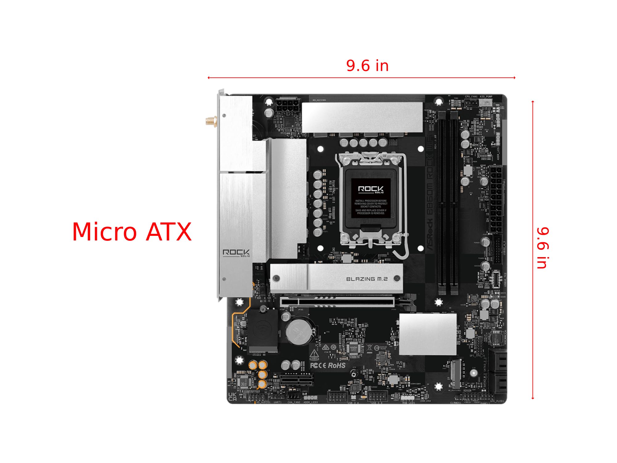 Amazon.com: ASRock B860M Rock WiFi Micro-ATX Motherboard, Supports