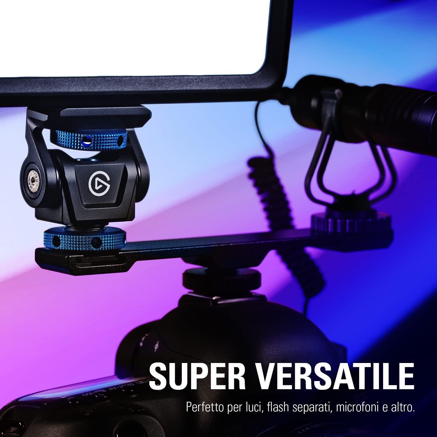 Elgato Cold Shoe - Supporto regolabile con filettatura da ¼ di pollice per luci, flash, microfoni, compatibile con Key Light Mini, supporti luce, treppiedi, perfetta per produzioni di foto e video