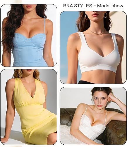 Miniatura 6 de MITALOO Sujetador adhesivo invisible pegajoso sin tirantes Push up sin espalda reutilizable silicona cubierta pezón sujetadores