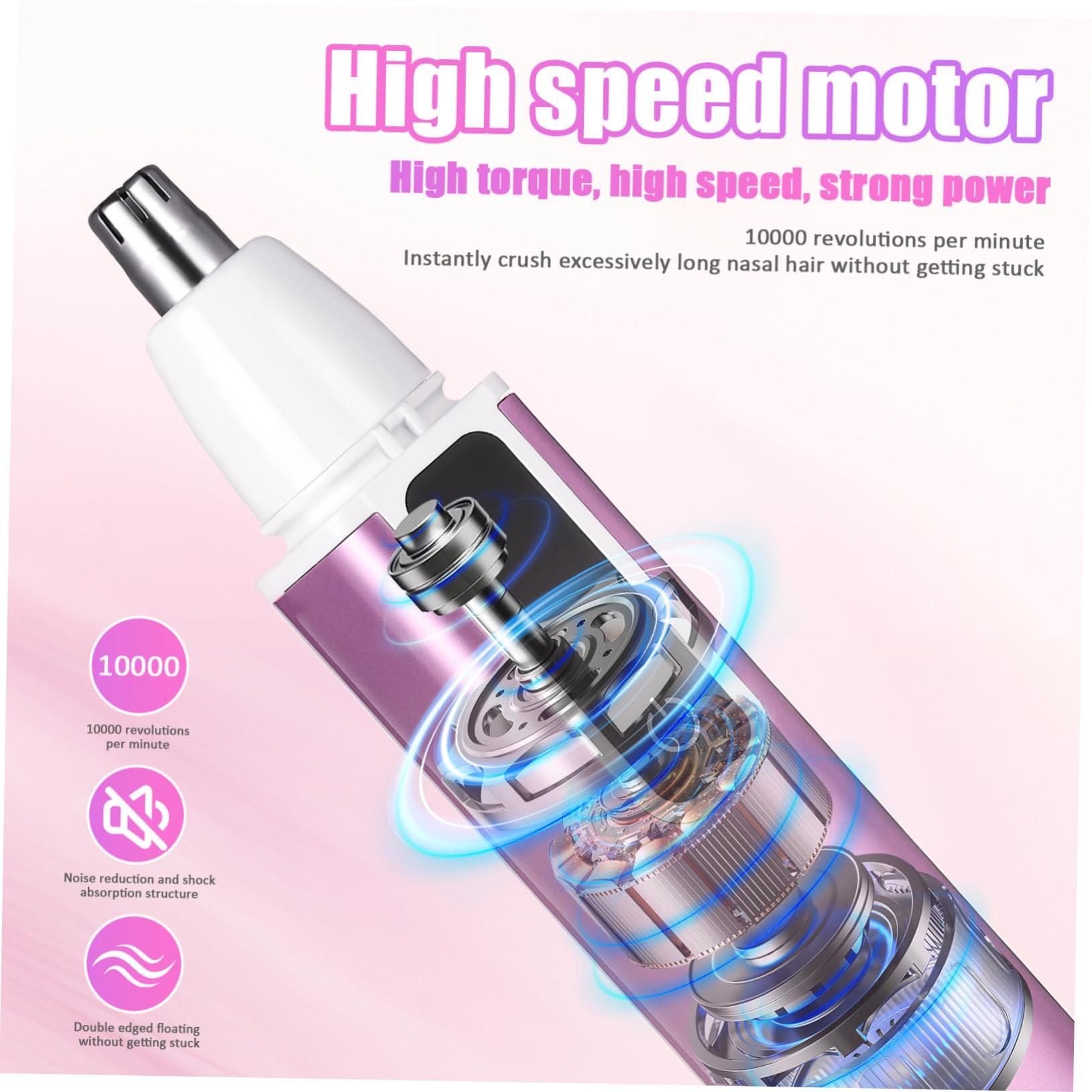 Homoyoyo Epilatore Elettrico Donna Ricaricabile USB Multifunzione con Display Digitale Velocità e Testina Sostituibile Trimmer Viso Naso Sopracciglia Portatile per Uso Quotidiano