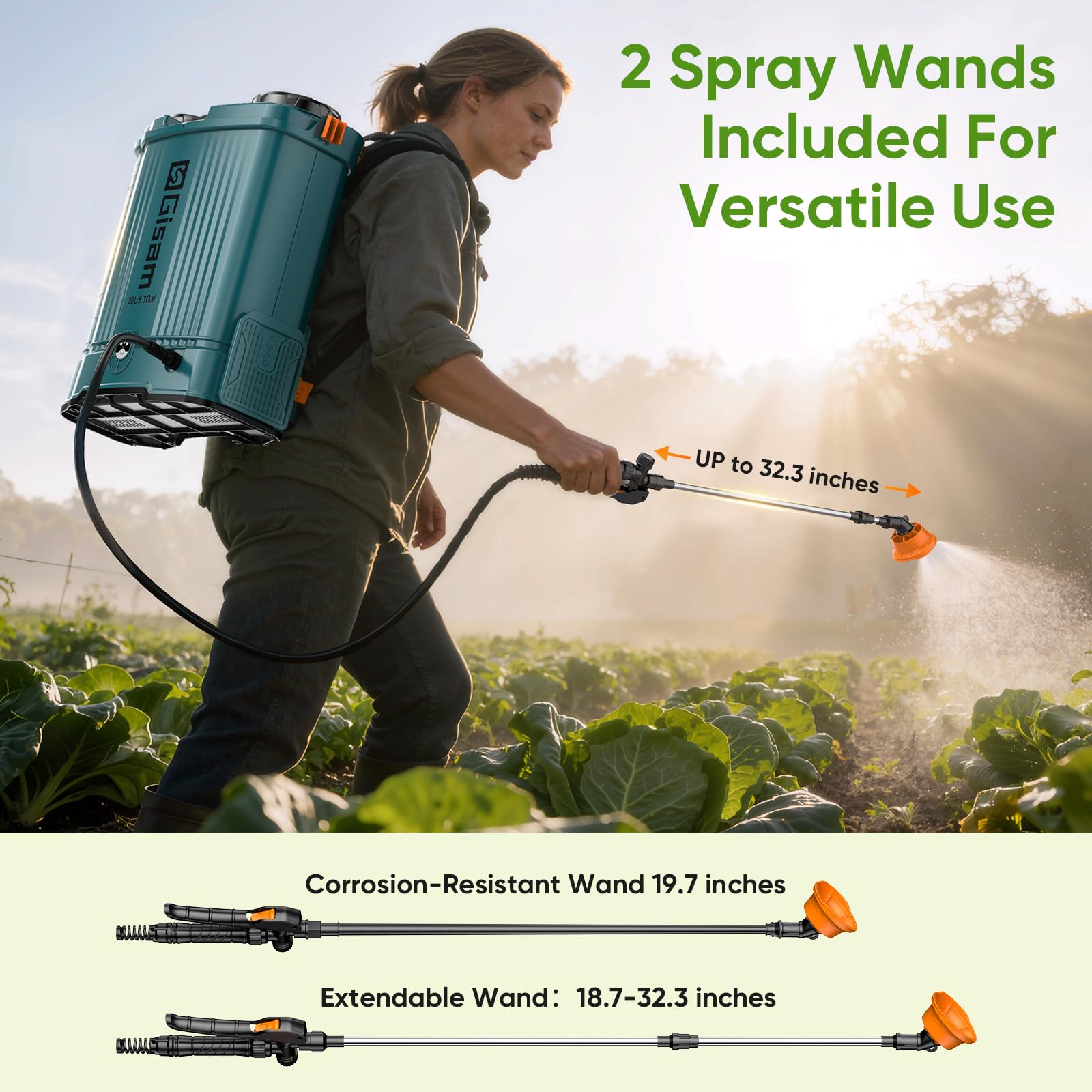 Spruzzatore a pressione da 20 l, potente spruzzatore a pressione, compatibile con batterie Makita da 18 V, spruzzatore elettrico per piante, forza di spruzzo regolabile