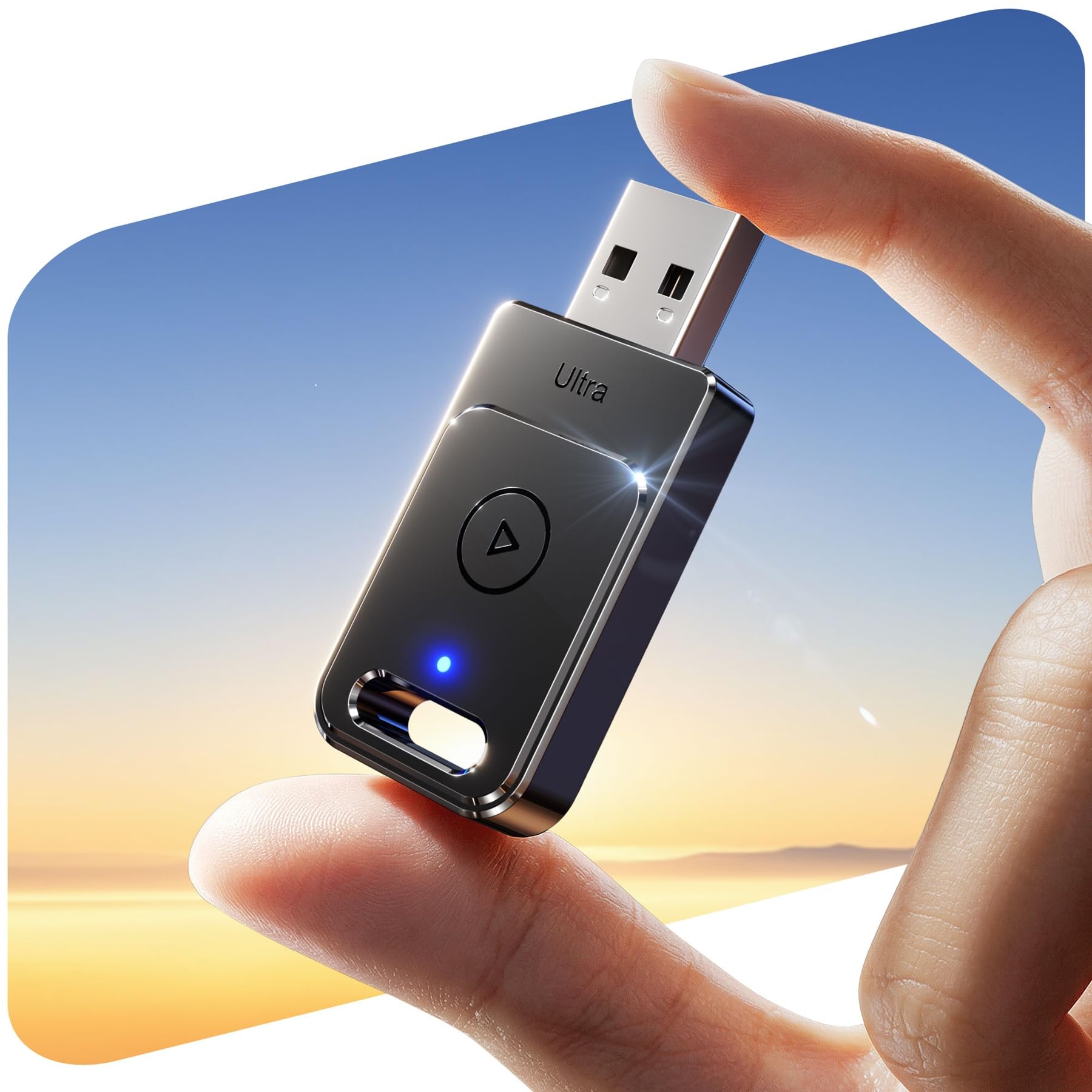 2026 Ultra Mini Kabelloser Apple CarPlay Adapter Dongle, Plug & Play, Keine Latenz, Automatische Autoverbindung, Dualanschluss USB-A & USB-C
