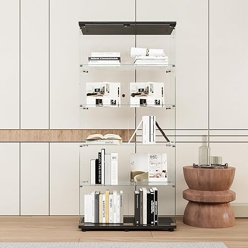 Miniatura 22 de Curio - Vitrina de cristal para coleccionables, con 4 estantes de exhibición, 64.2 pies de alto x 16.9 pulgadas de largo x 14.6 pulgadas de ancho,