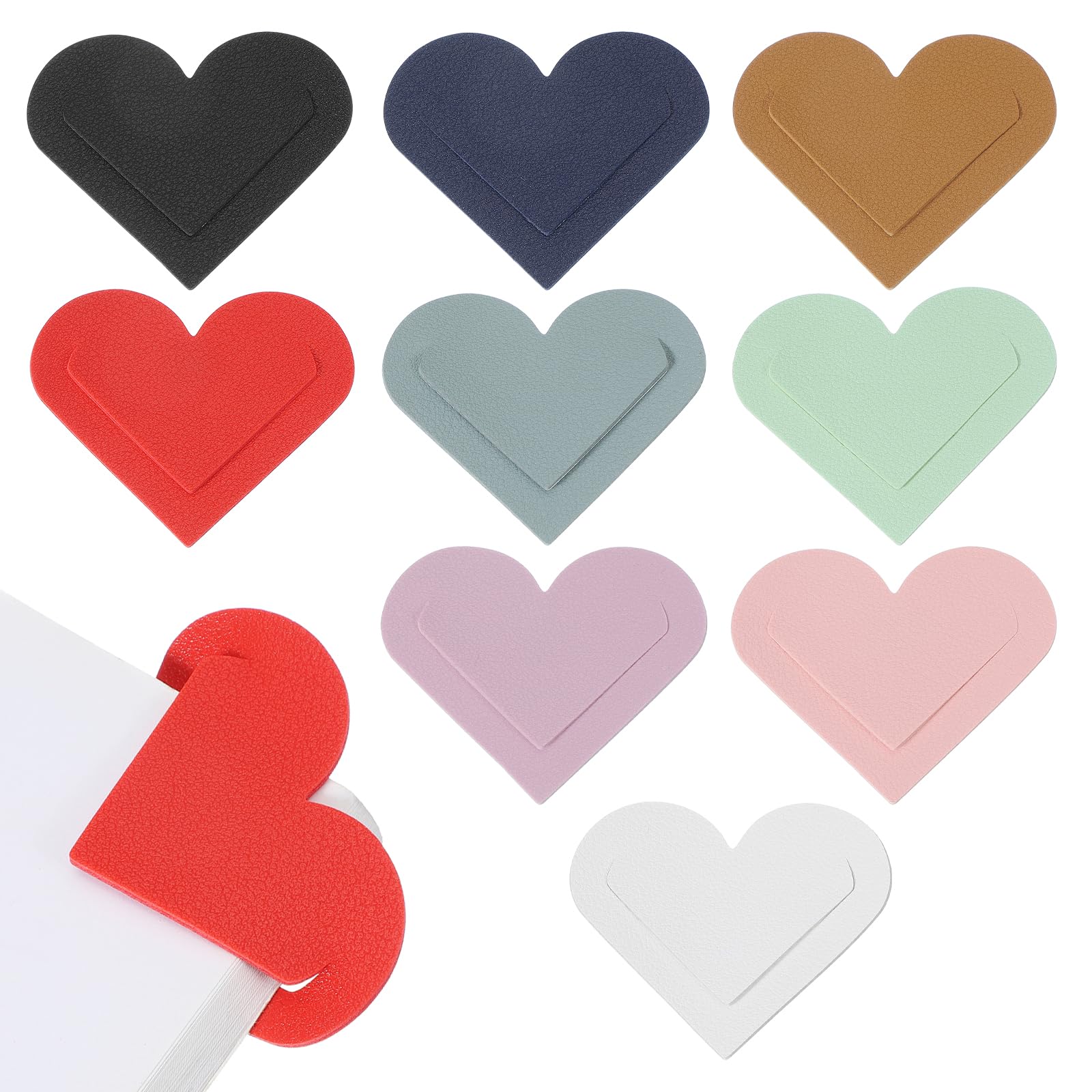 PATIKIL Leather Heart Bookmarks