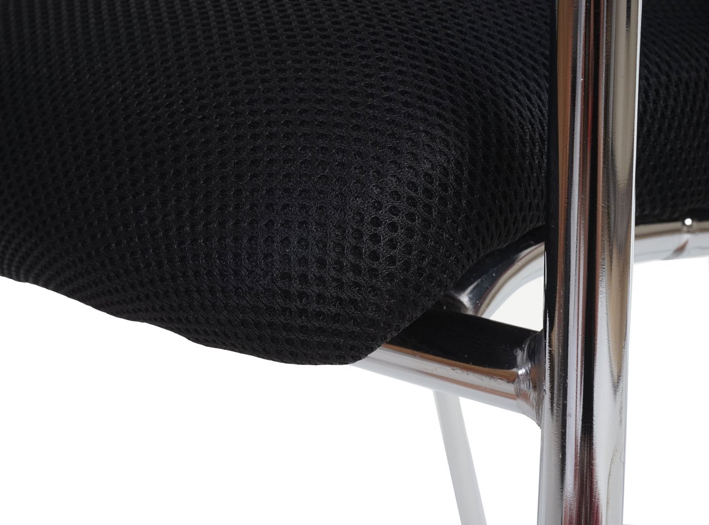 Mendler Lote de 4 sillas de Conferencia/Visitor Tulsa, apilable, Tejido – Asiento Negro, Respaldo Negro