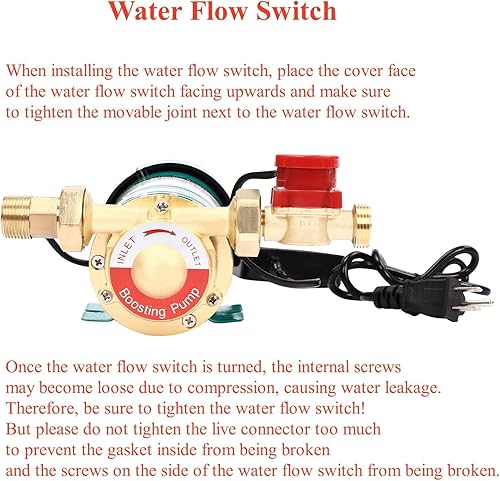 Miniatura 3 de LIYUANJUN 120W Water Pressure Booster Pump, Pressure Pump 34" Outlet Diameter Whole Home Water Pressure Booster with Water Flow Switch & Copper Core