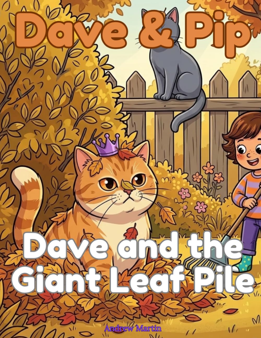 Dave & Pip: Dave and the Giant Leaf Pile: A Funny Autumn Cat Story and Colouring Book for Kids Ages 5-9 (Dave & Pip: Standalone Stories)