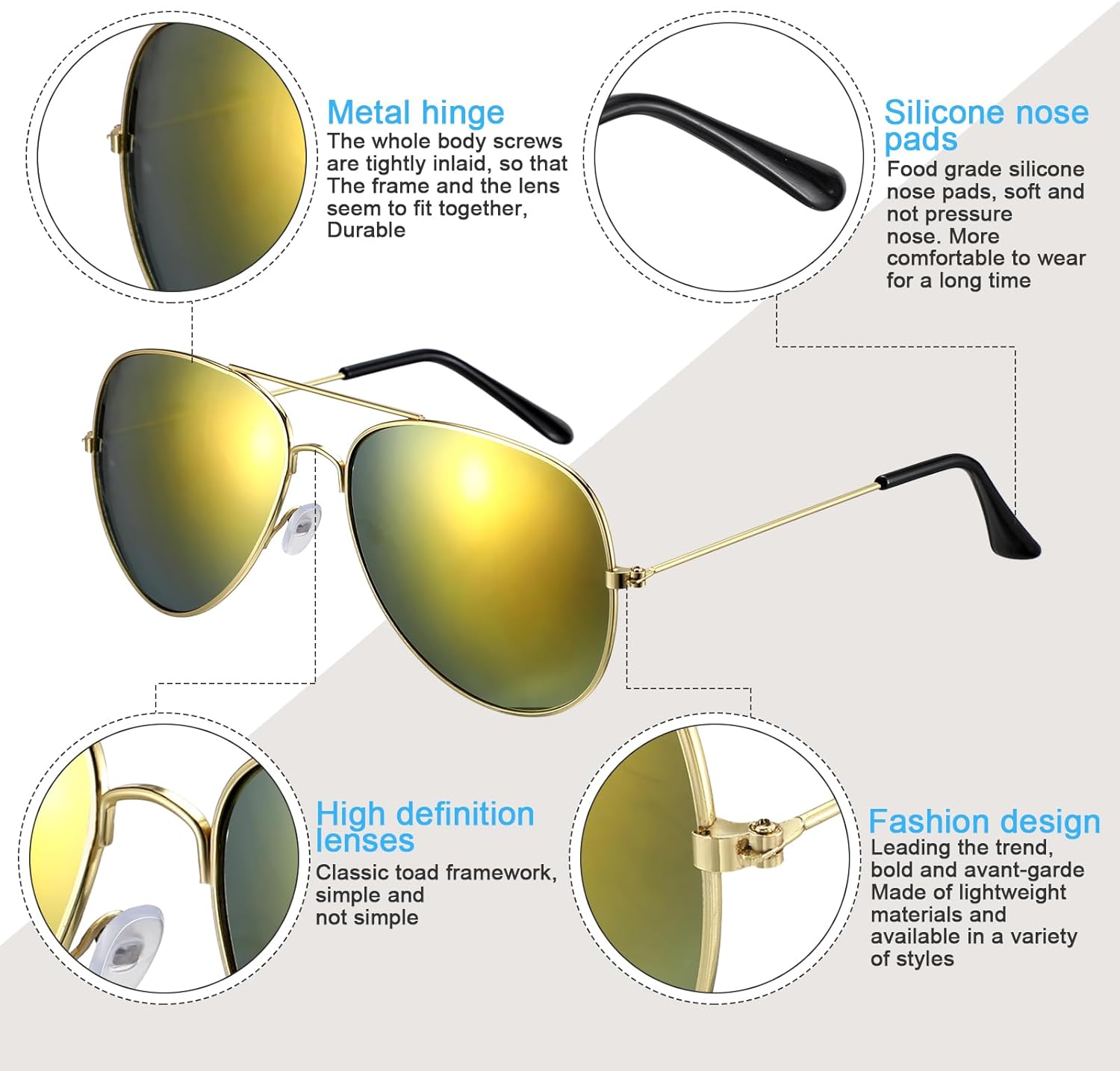 Mepase Classic Sunglasses for Men Women Driving Sun Glasses Lightweight for UV Protection Fishing Shopping Travel - Image 3