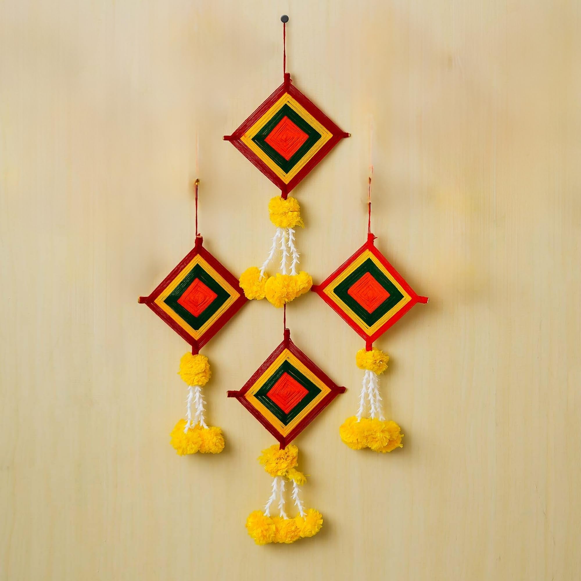 eCraftIndia Handmade Artificial Marigold Flowers with Colorful Woolen Kite Hangings (Pack of 2)- Artificial Flowers Hanging for Home Decor - Wedding, Ganpati, Navratri, Diwali Decoration Items (B0DFCS5XCZ) Amazon Price History, Amazon Price Tracker