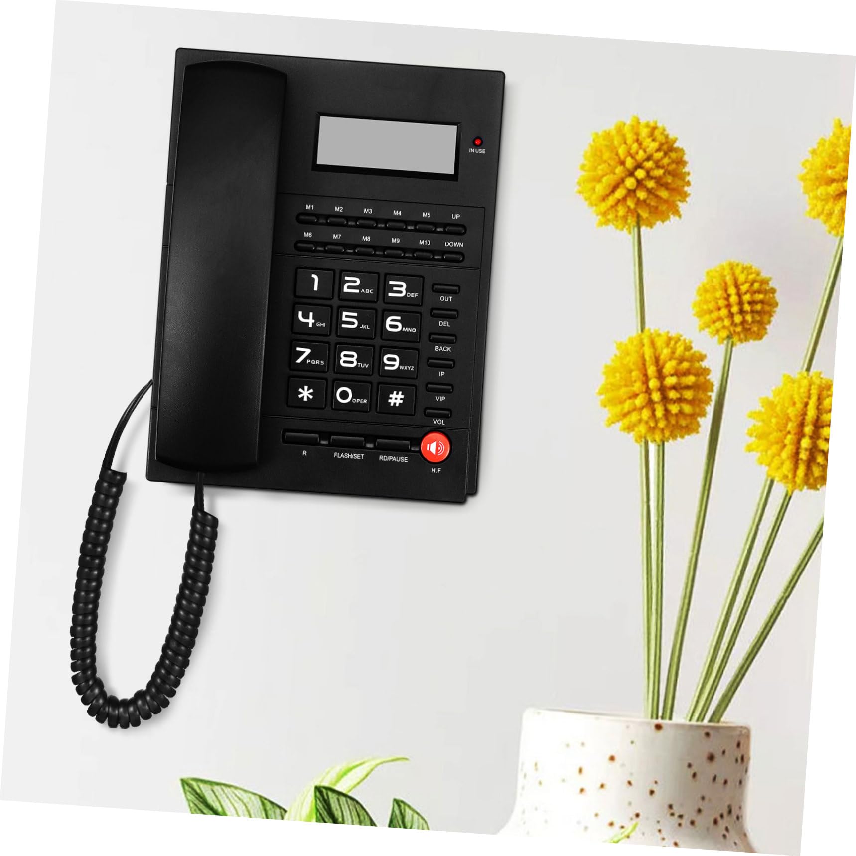 Telefono Aziendale di qualità - Telefono Fisso con Tasti Grandi Display del Chiamante per Anziani