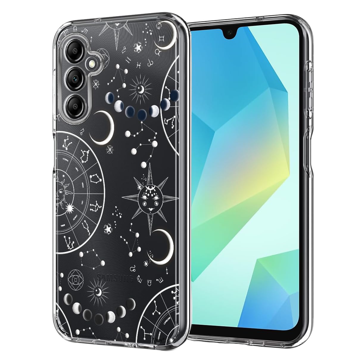 Unov Case Compatible with Galaxy A16 5G with Zodiac Galaxy Universe Space Embossed Pattern Design Slim Protective Soft TPU Bumper Back Cover
