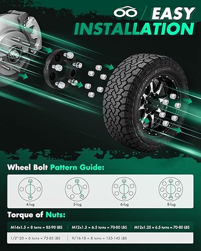 Miniatura 7 de SCITOO 4 espaciadores de rueda de 1 pulgada 5x4.5 con pernos de 12 x 1.5 de 2.874 in compatibles con para Rav4 para Tiburon para TL para TSX para