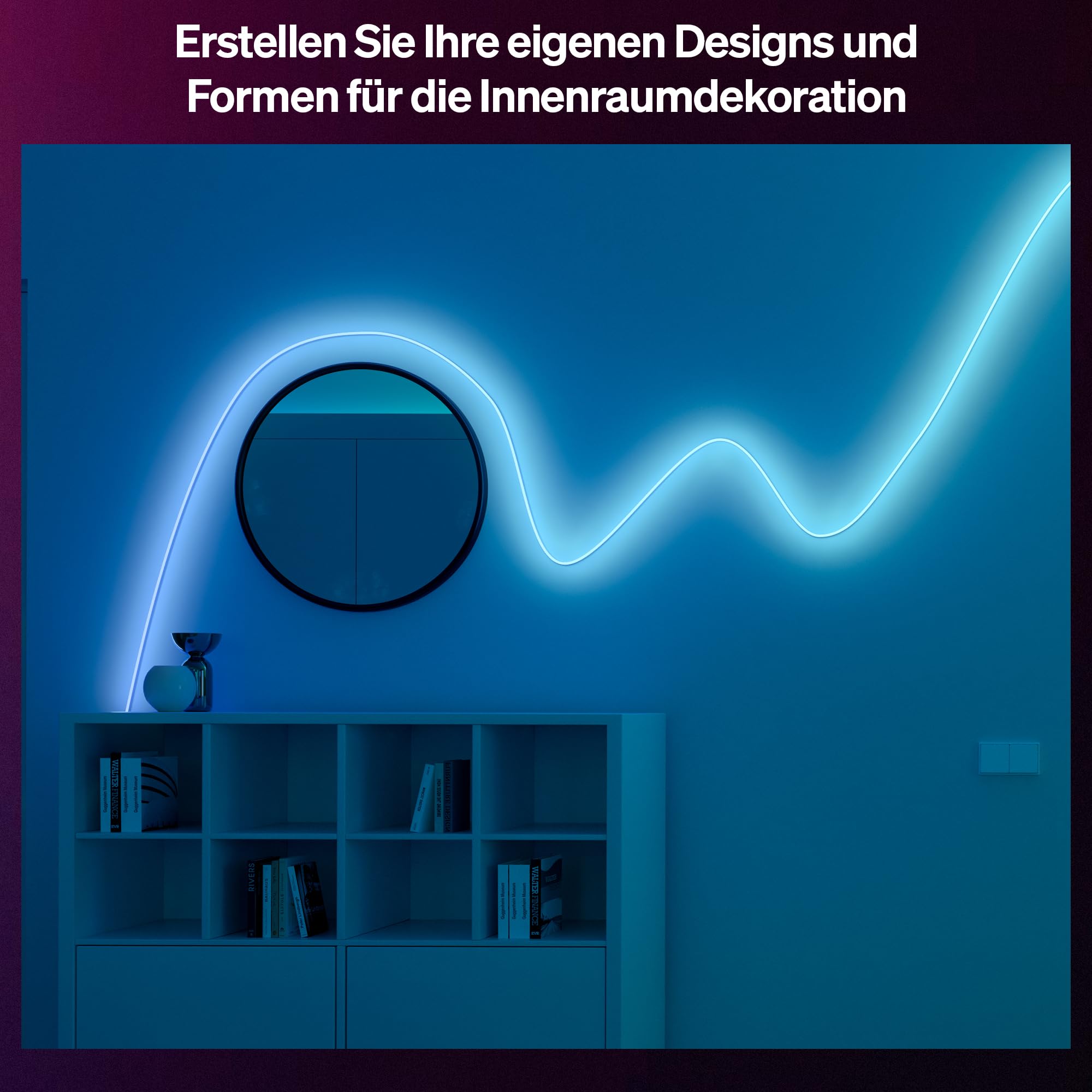 Hue Essential 5-Meter-LED-Flex-Lightstrip, RGBIC, lebendige Farben, flexible Innenbeleuchtung, einfache Installation, App- und Sprachsteuerung, kompatibel mit Alexa, Google Assistant und Apple Home
