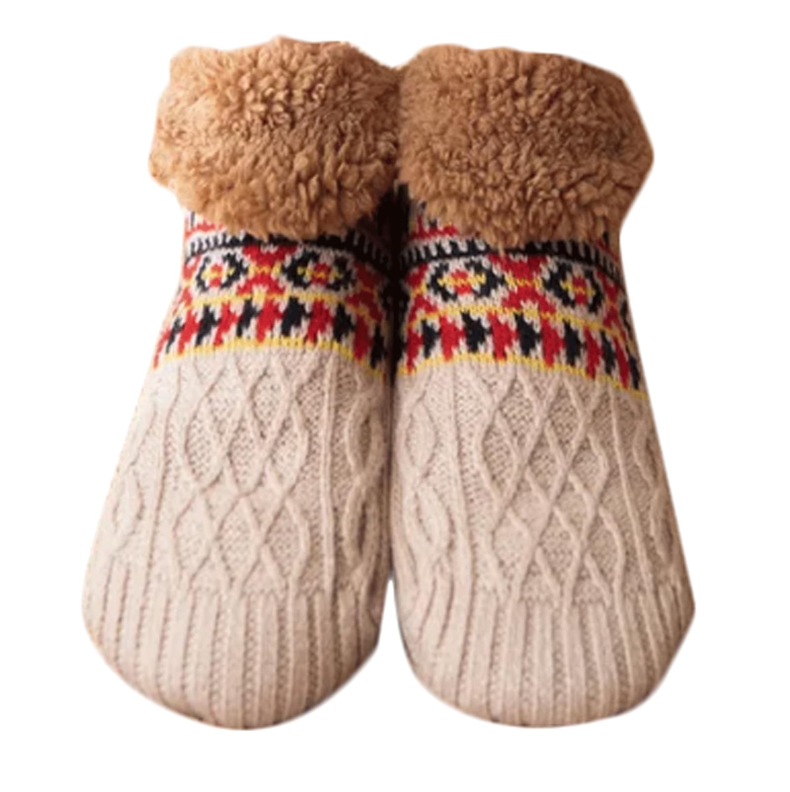 KRILLIQ Calzini da notte pelosi unisex Calzini invernali caldi in peluche antiscivolo per le gambe Pantofole comode Calzini da pavimento per la casa invernale
