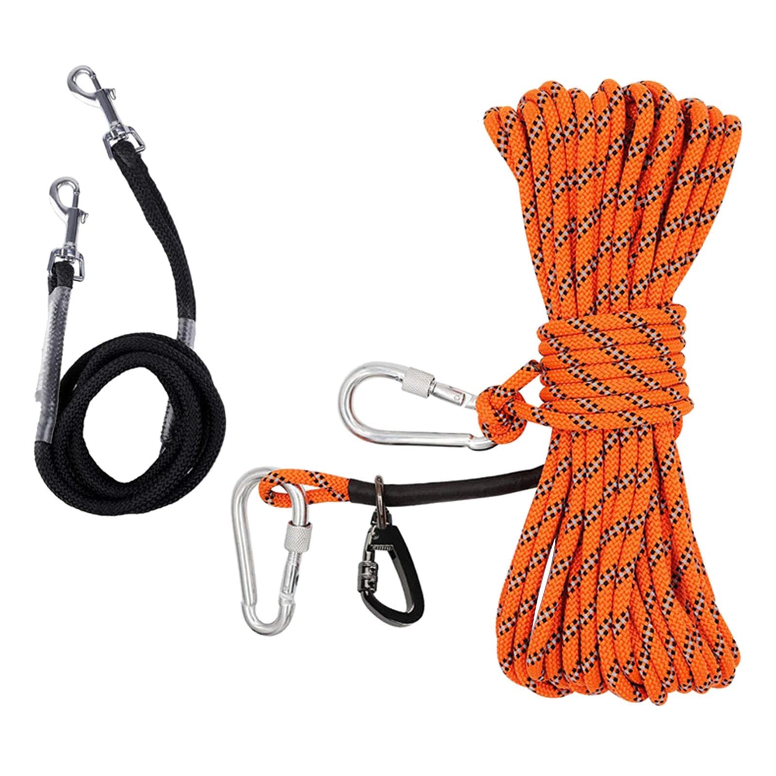 Mousqueton de câble pour chien 15m poulie nylon résistant attache attache