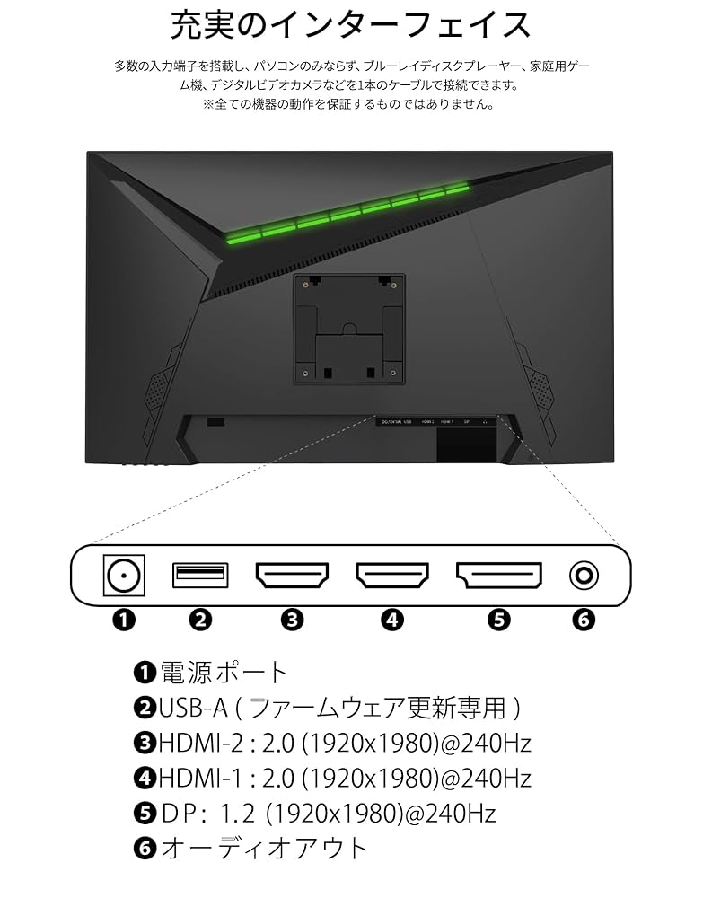 ディスプレイ・モニター本体 JAPANNEXT JN-I27FR240 240Hz JAPANNEXT 27インチ フルHD(1920x1080)解像度 240Hzリフレッシュ