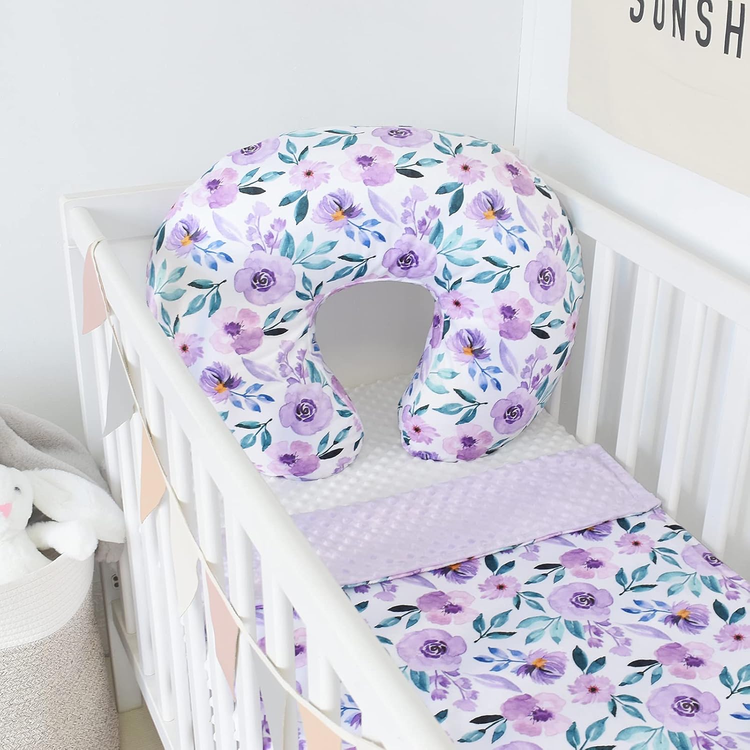 Baby Blankets for Boys Girls Soft Minky Blanket for Newborn Infant Toddler Used for Crib Stroller Nursery (Purple Floral) - Image 5