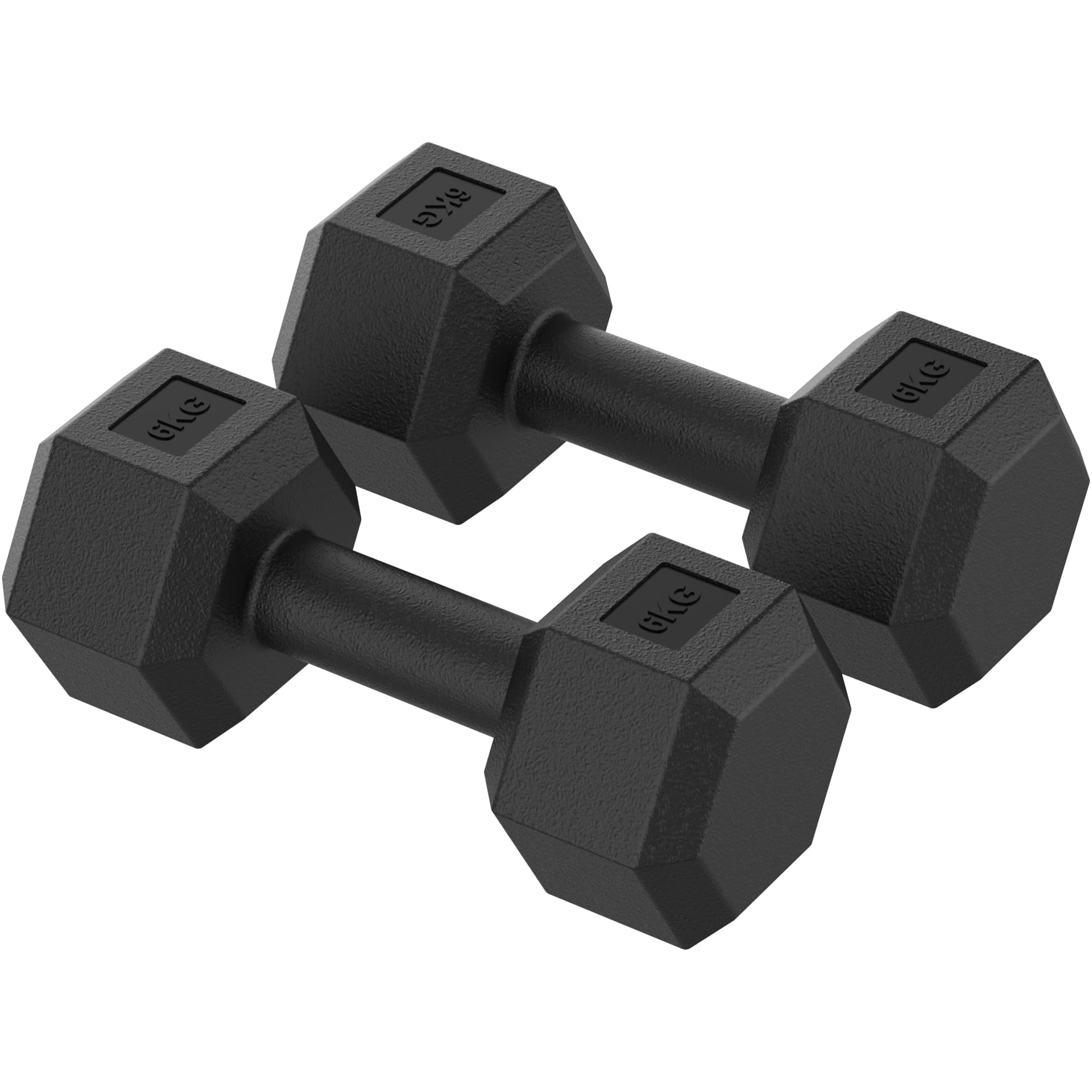 ZENO Dumbbells Pair 12KG | Weights Dumbbells Set | Plastic Dumbbell Pair | Hex Dumbbell For Strength Training, Home Training & Gym | Weights Set | Anti Slip & Anti Roll | 2 X 6KG