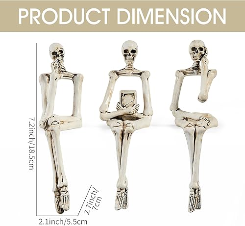 Miniatura 5 de XINXUAN Estatua Decoración para el Hogar - Decoración moderna de estantería y escritorio - Juego de 3 piezas (Retro - Blanco)