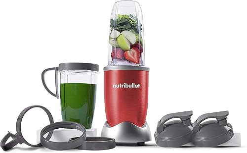 NutriBullet Pro - Sistema de licuadoramezclador, 13 piezas, color rojo, 900 W