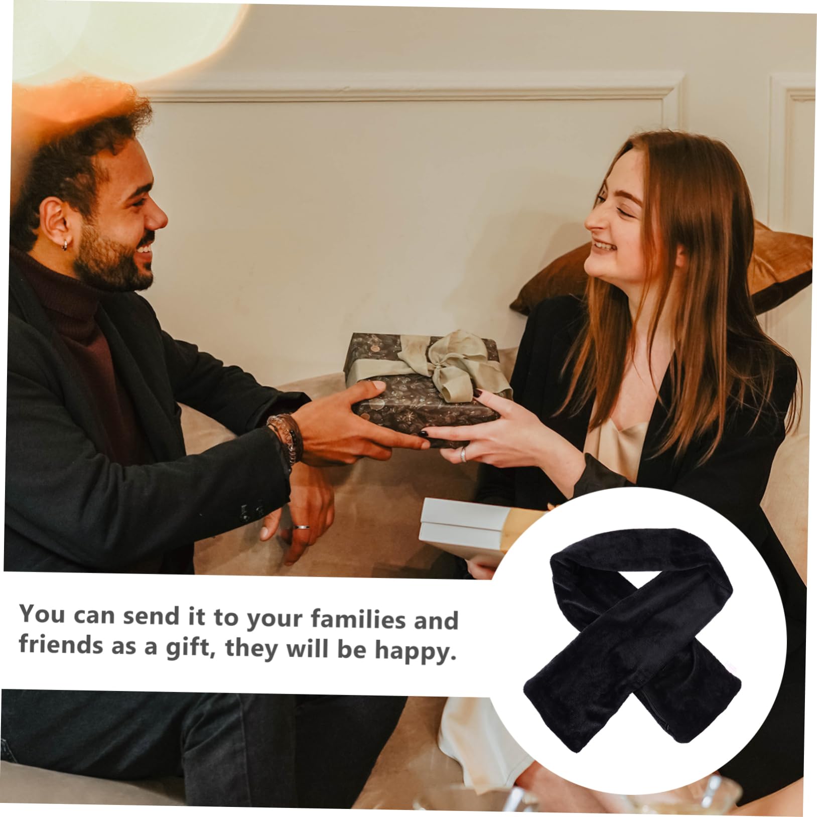 VALICLUD Bufanda Calefactable de Terciopelo Calentada Bufanda Cálida para Invierno Carga USB Cuello