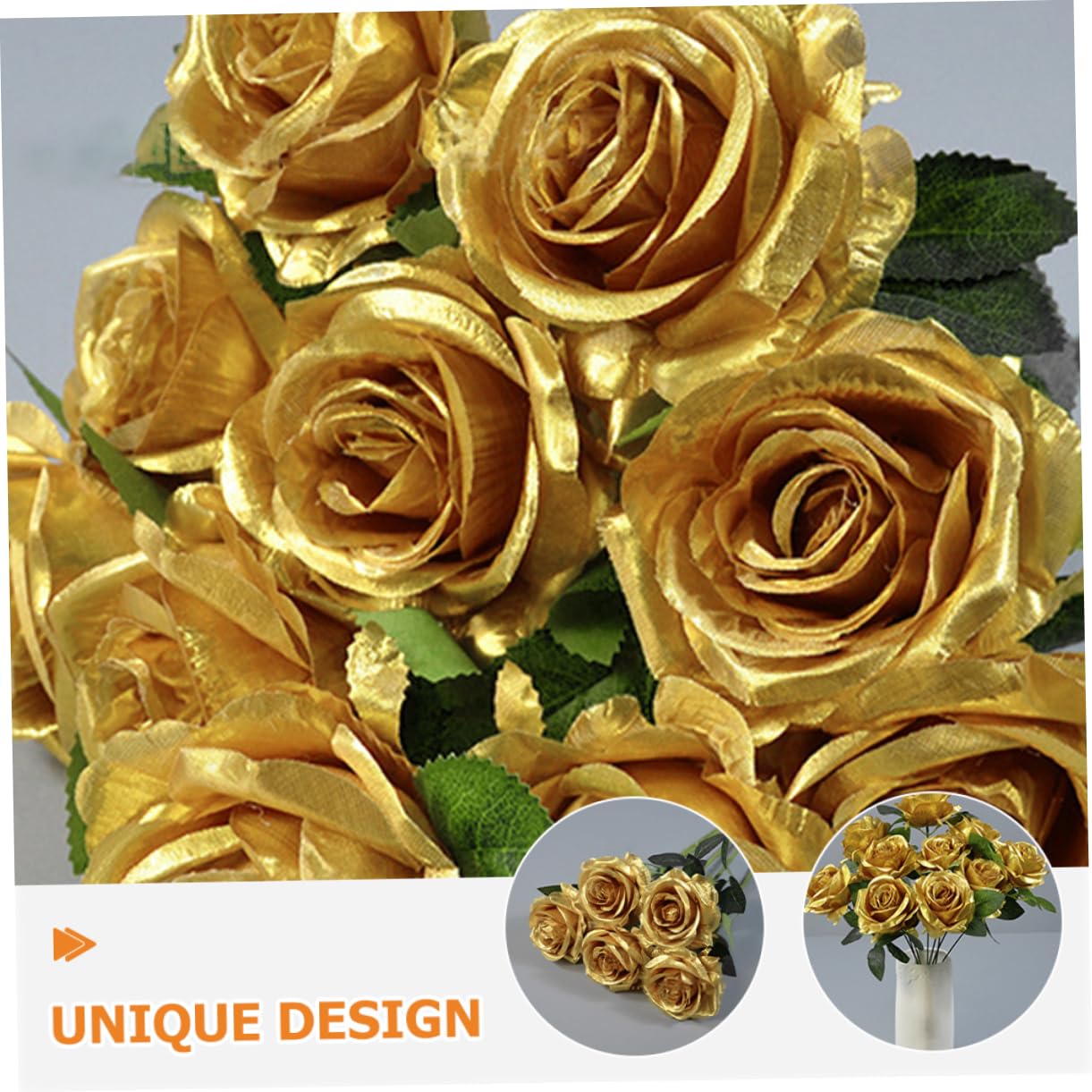 Bouquet Di Artificiali Dorate Da Teste Per Decorazioni Eleganti Casa Matrimonio e Feste Composizione Per Atmosfera Naturale e