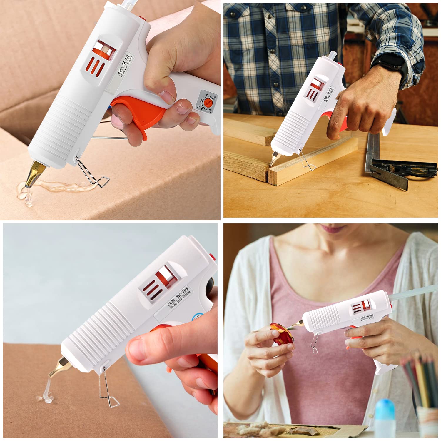 Mumisuto Pistolet à Colle Chaude, Sûr Pistolet à Colle 110W, Pistolet à Colle Thermofusible Réglable à Température Constante, Anti écoulement pour Réparation Artisanat DIY Maison Bricolage Bureau