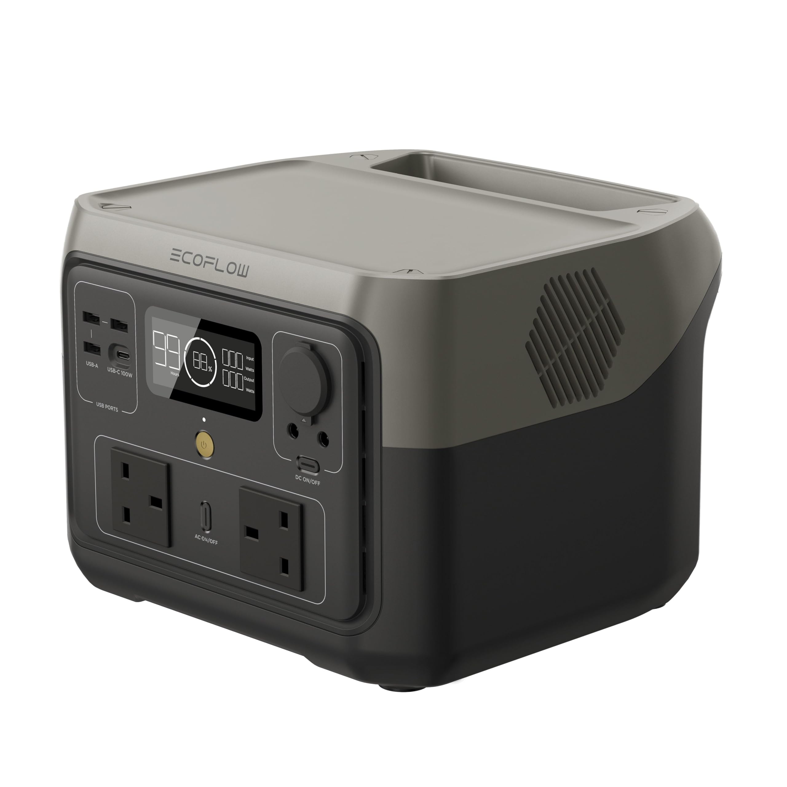 ECOFLOW Power Station River 2 Max ZMR610-B-UK Black, Grey