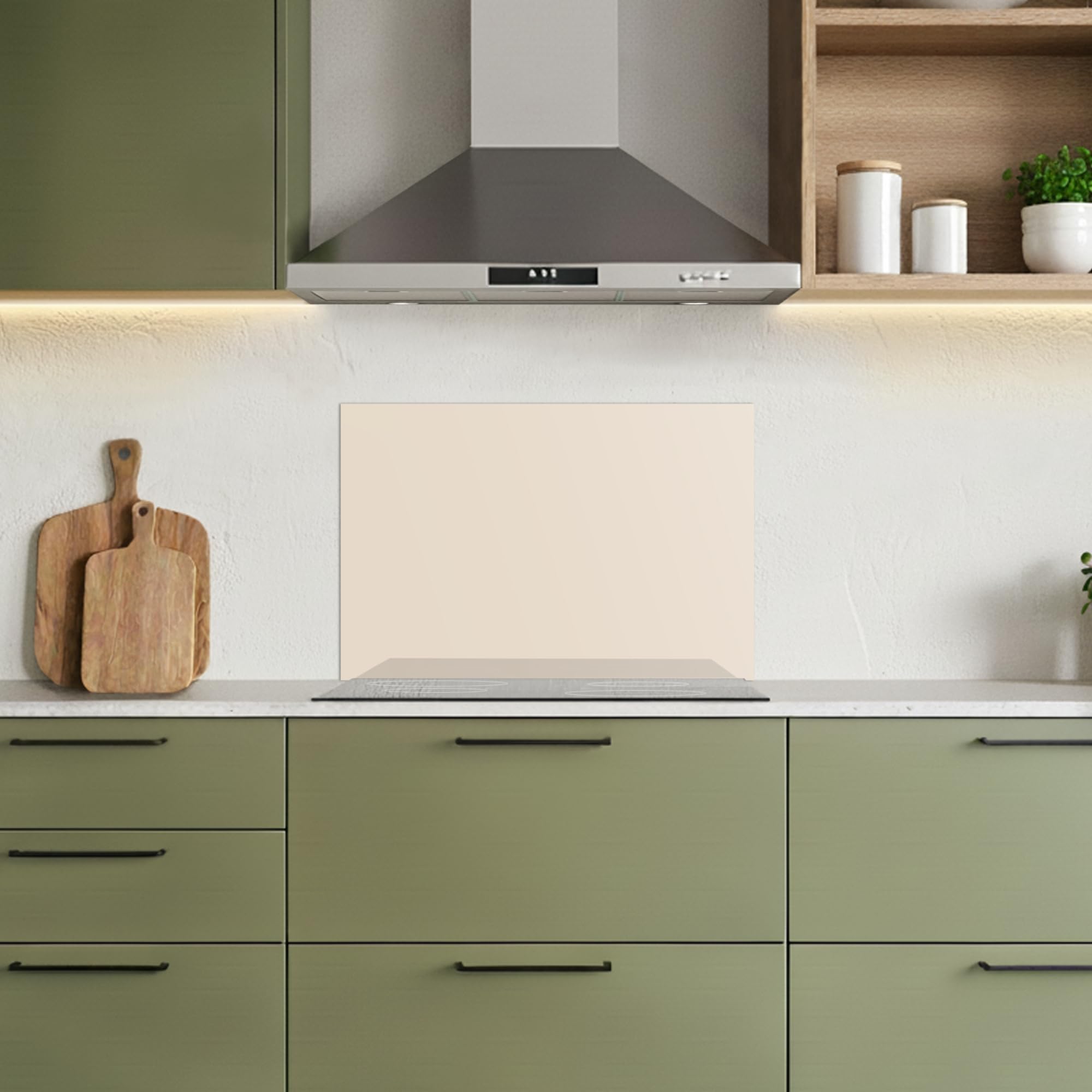 KitchenYeah© Antisalpicaduras Cocina 40x60 cm Adhesivo Salpicadero Protector Salpicaduras Sink Splash Guard Luz - Beige - Color - Sólido