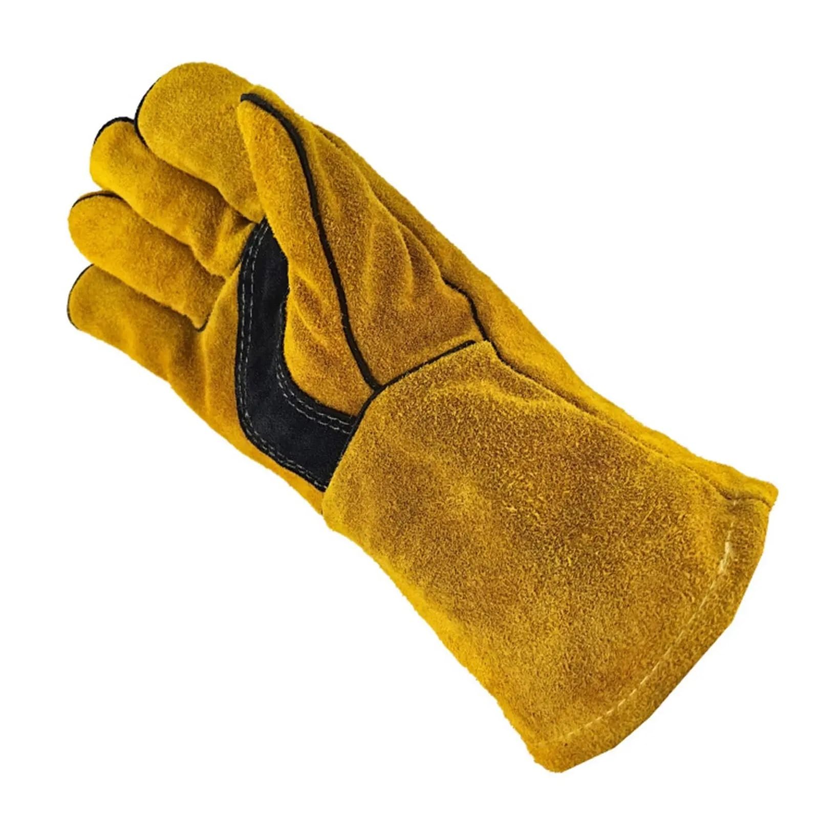 Cowhide Flame-retardant Welding Work Gloves Heat-proof Metal Welding Protector Yellow Gloves Soldering Welding Gloves Tools