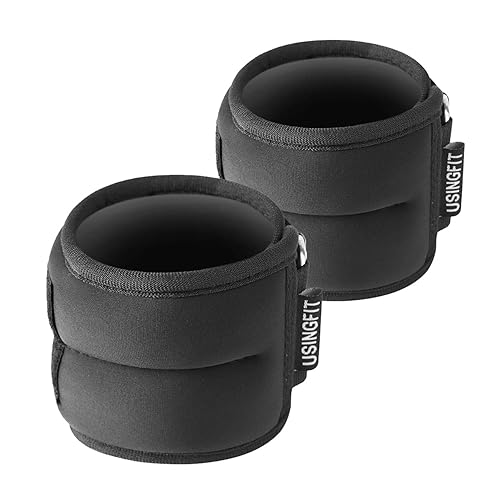 USINGFIT Ankle Weights Set for Men Wrist Weights for Women 2 * 0.5Kg / 2 * 1Kg / 2 * 1.5Kg / 2 * 2Kg Hand Leg Weight for Kids Sandbags Gym Fitness Running Walking Strength Training Equipment - 2KG Pair = 2 * 1KG