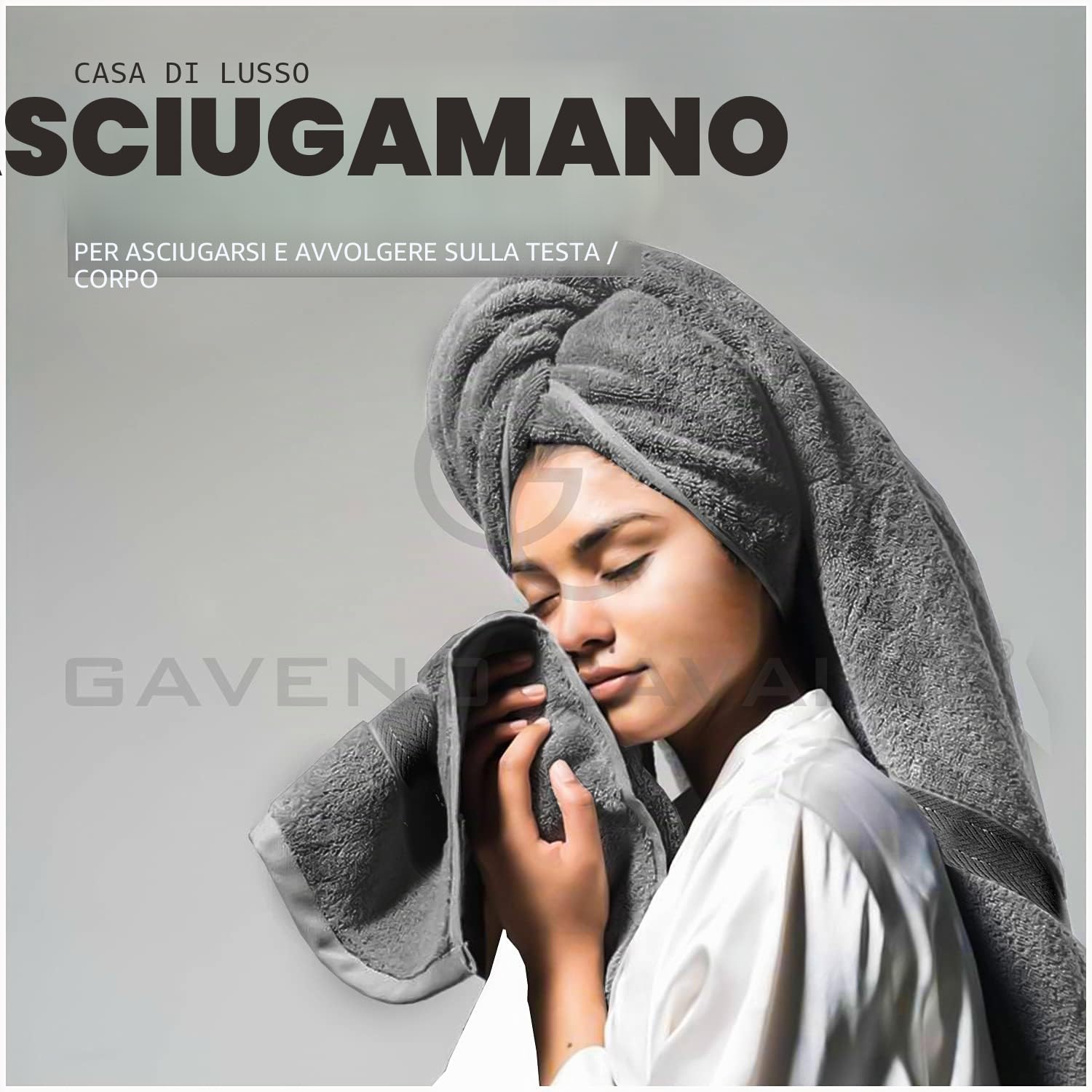 Towels, set da 10 pezzi, 100% cotone egiziano, 4 x viso, 4 x mano, 2 x asciugamani da bagno, accessori da bagno altamente assorbenti all'acqua, lavabili in lavatrice, argento