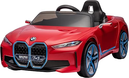 Miniatura 1 de Mbolyeer Auto eléctrico para niños, juguete con licencia BMW I4 - Vehículos a batería de 12 V con control remoto, MP3, Bluetooth, luces LED, 3
