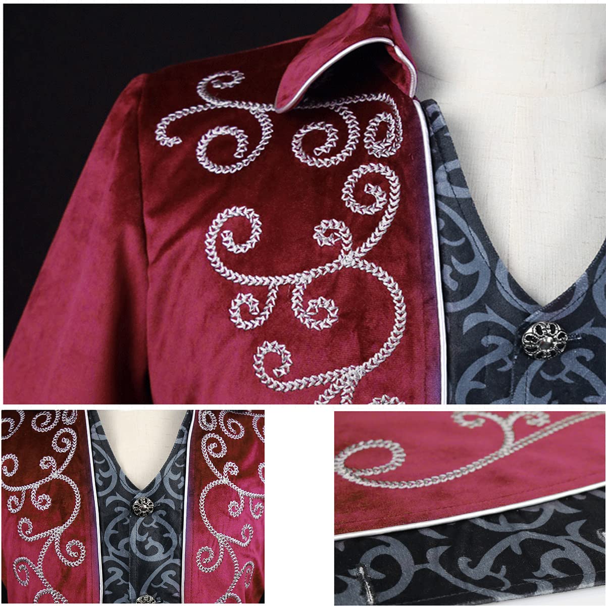 Odizli Mittelalter Kleidung Herren Smoking Steampunk Mantel Halloween Karneval Viktorianisches Gehrock