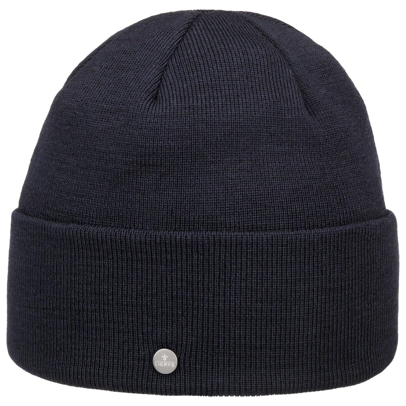 LIERYS Czapka z mankietem Merino dziana nakrapiana Wyprodukowano w Niemczech Unisex Jesien Zima