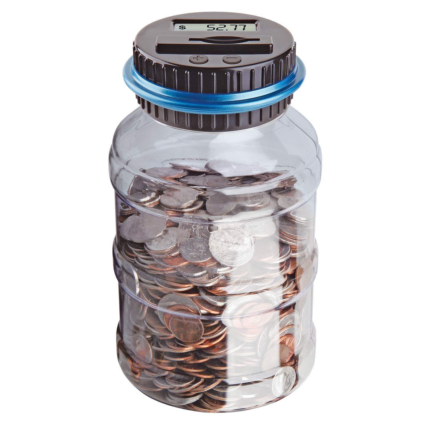 Taylor & Brown Money Box Digital Coin Jar Saving with 1.8L Large Capacity UK Coin Counter Gift for Kids Adults Automatic Counting LCD Display Transparent
