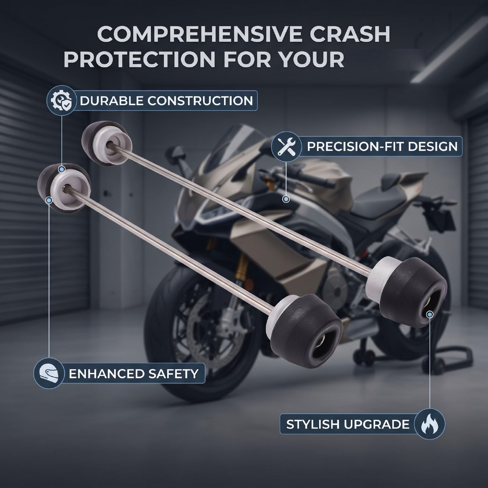 Acouto Deslizadores de Eje de Motocicleta para RS660 2021,2023
