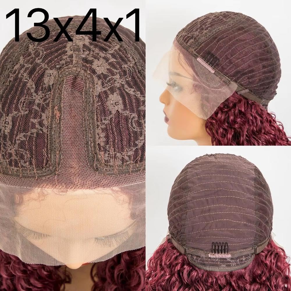 Haarpflege Kurze Bob Perücke In Burgunderrot Gerader Stumpfer Schnitt 13 X 4 Spitzenfrontperücke Für Frauen Vorgezupft Mit Babyhaar