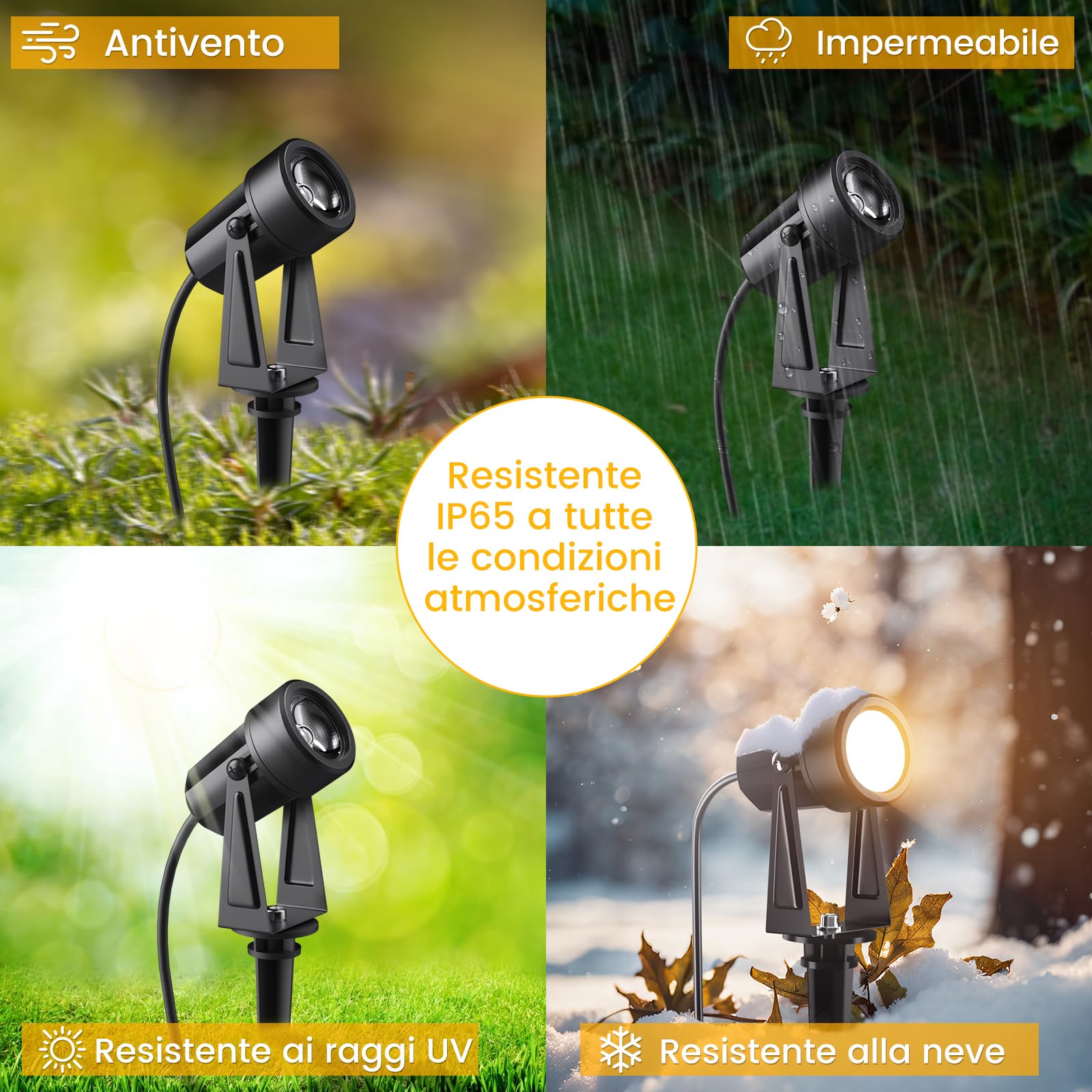 LED Gartenbeleuchtung 32M 105FT 10er Set 2000LM 2Wx10 Gartenstrahler 27V COB IP65 Wasserdichter Strahler Warmweiß