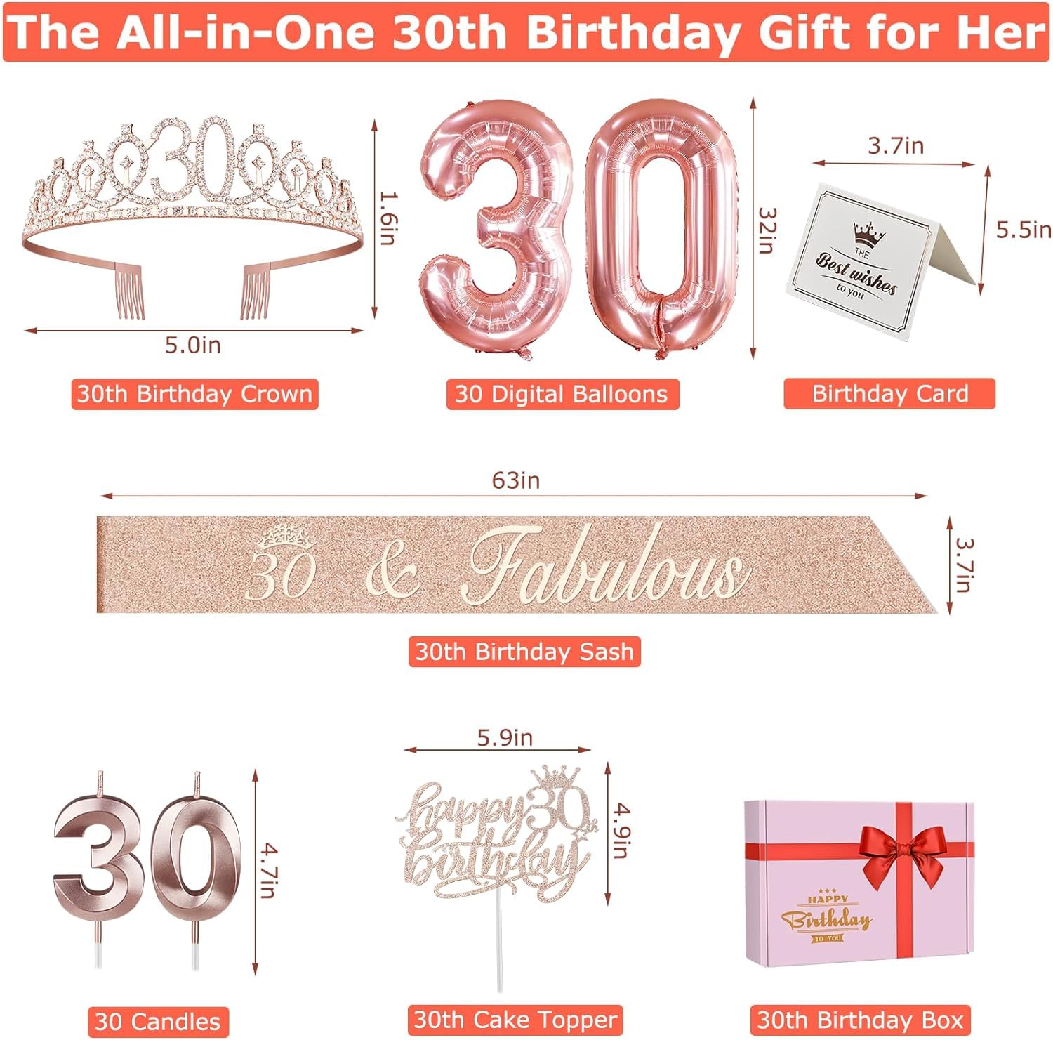 Goldene 99. Geburtstags-Dekoration Für Frauen – Komplettset Mit Krone, Schärpe, Tortenaufsatz & Ballons